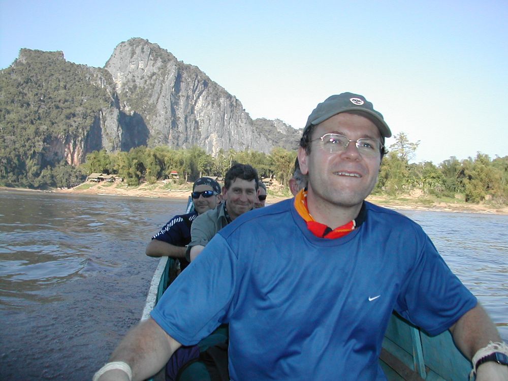 The tour group takes a leisurely boat trip