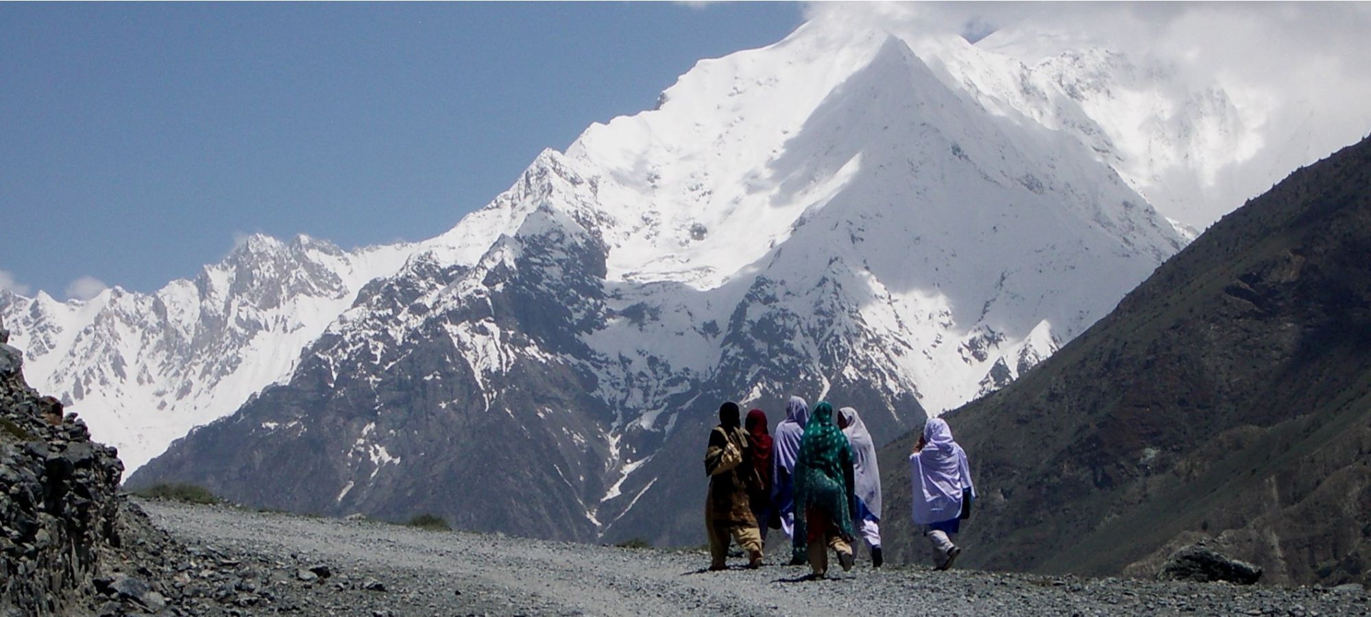 Women walking in Bagrot Valley