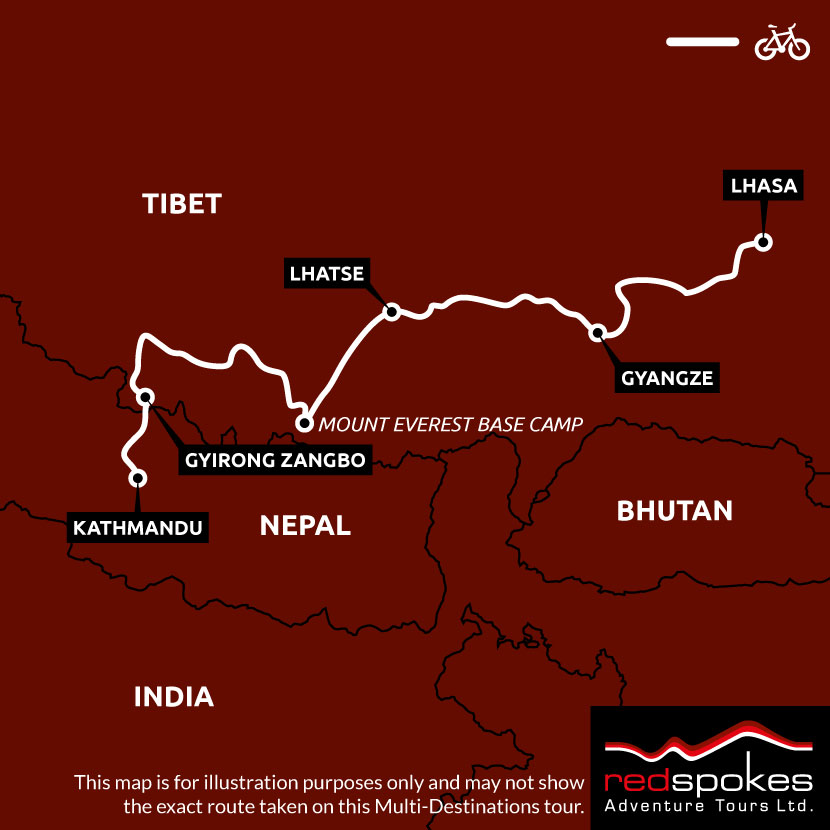 Example route for this China cycling holiday
