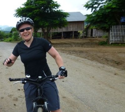 Cath Breckell Cycling on the tour with redspokes Cath Breckell Cycling on the tour with redspokes