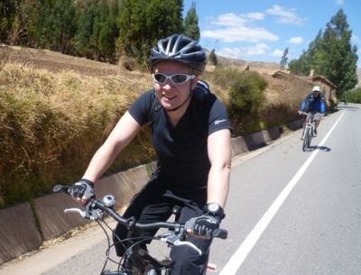 Cath Breckell Cycling on the  tour with redspokes