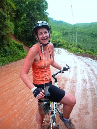 Laura McDougall Cycling on the tour with redspokes Laura McDougall Cycling on the tour with redspokes