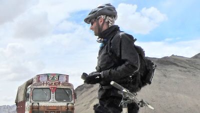 Phil Hurcom Cycling on the  tour with redspokes